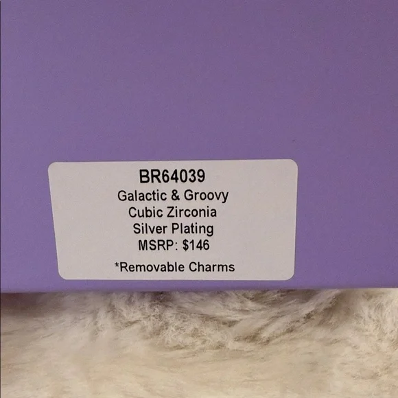 Charmelier Silver Bracelet with Green and Pink Charms - Picture 3 of 4